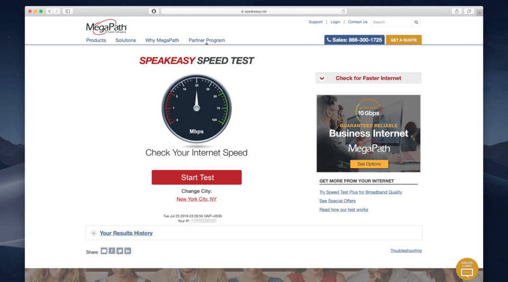 internet speed test speakeasy