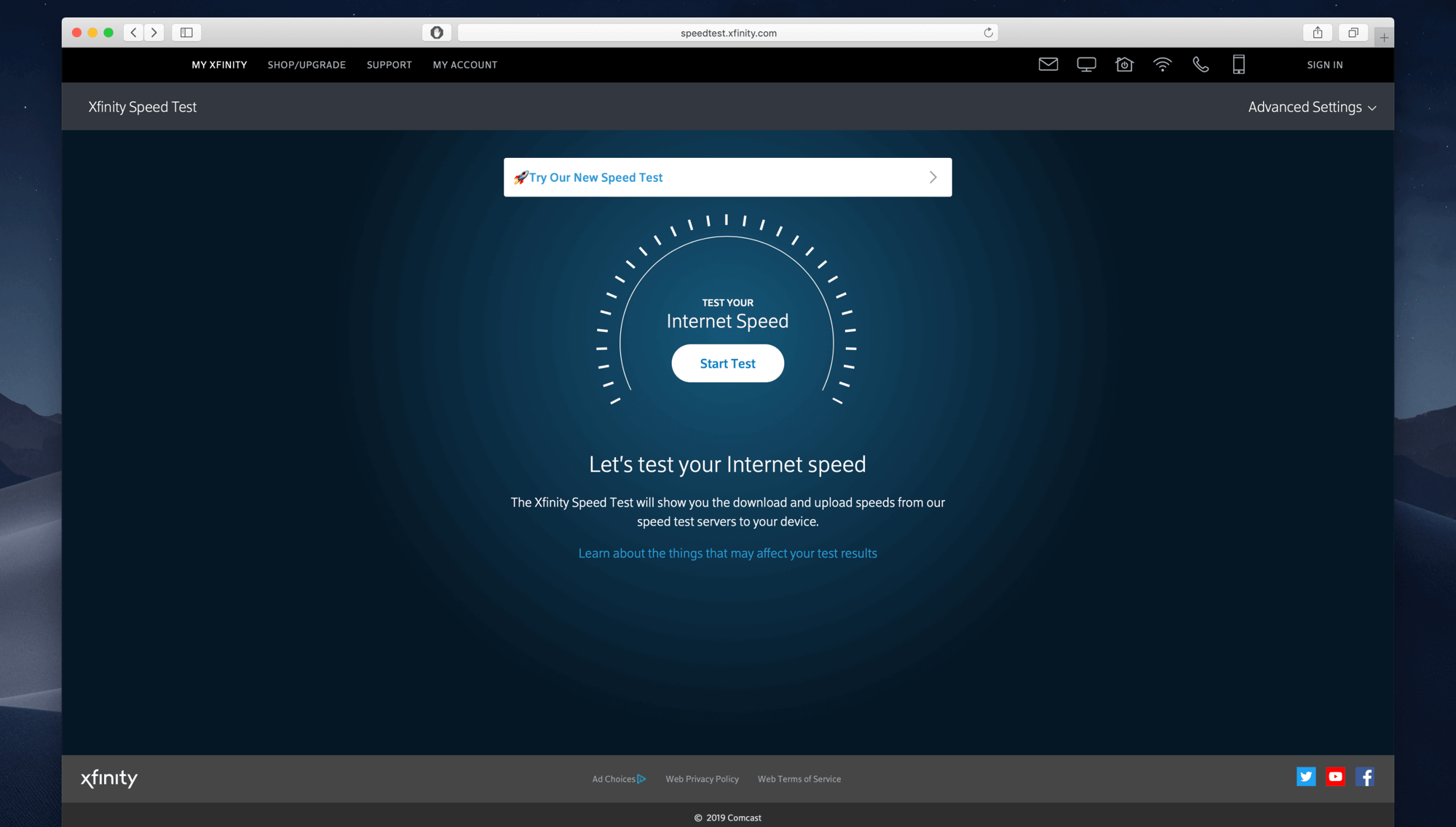 Xfinity Speed Test